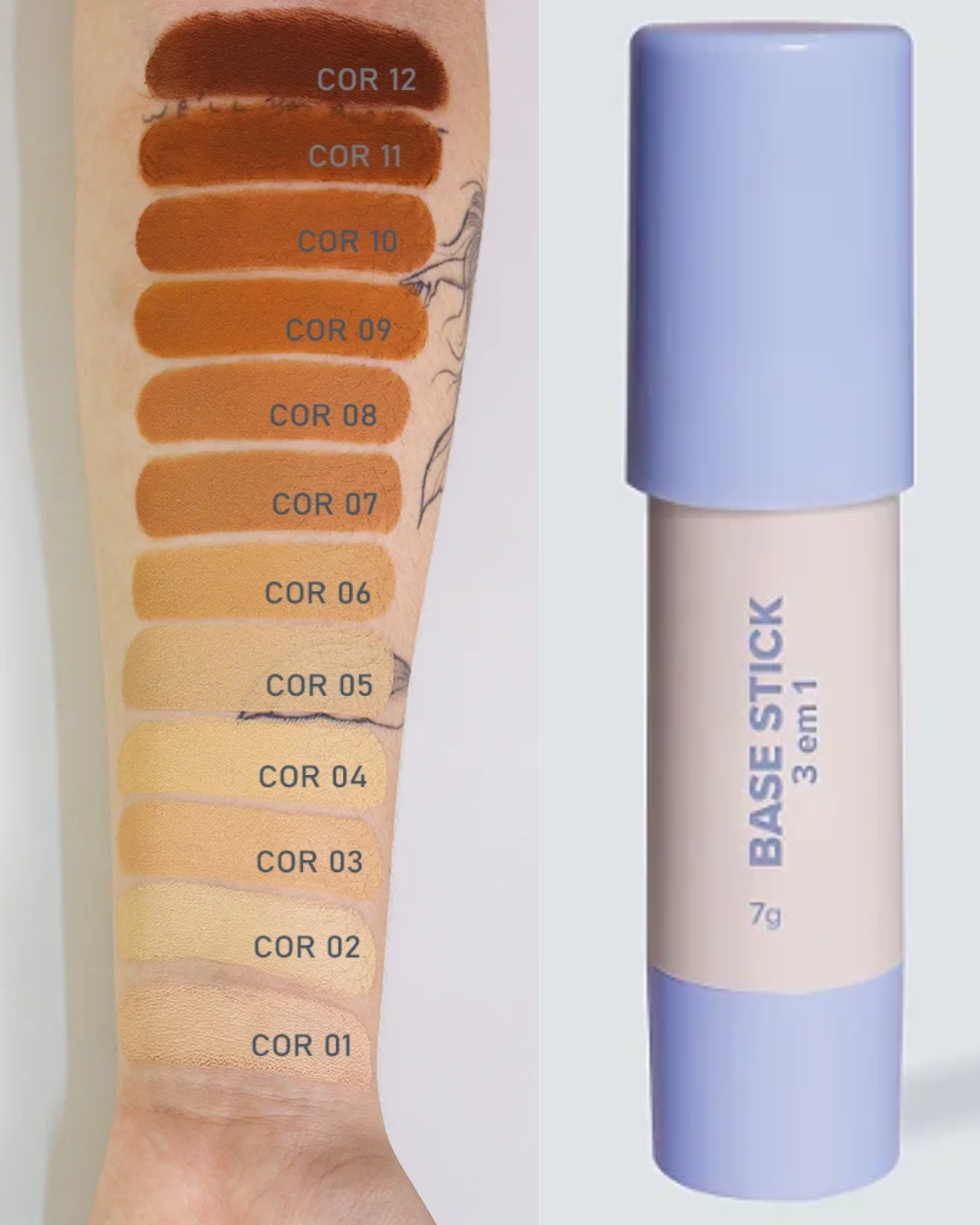 Base Stick 3 em 1 Miss Lary – Base, Corretivo e Contorno