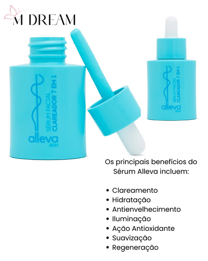 Sérum Facial Clareador 7 em 1 Alleva -30ml