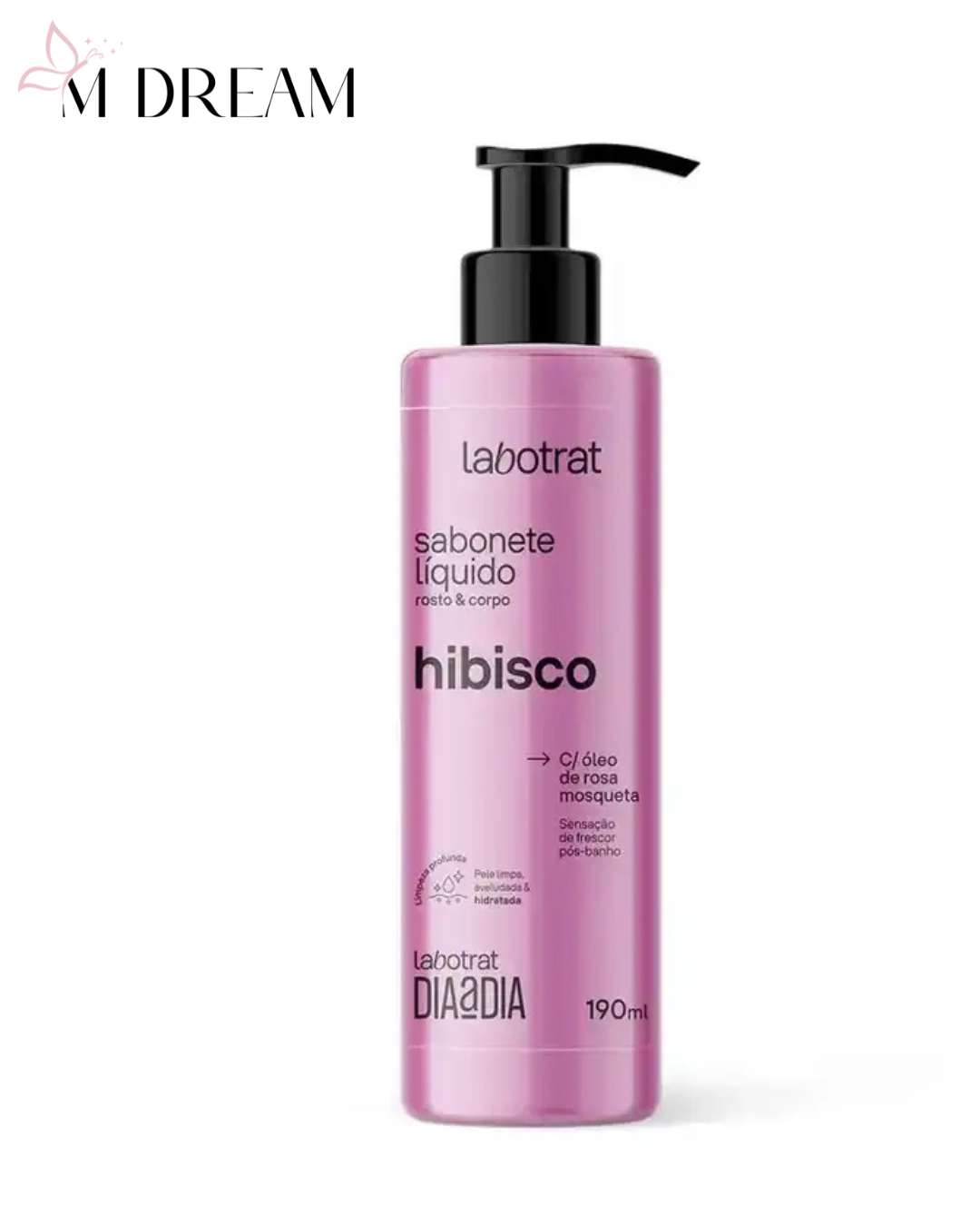 Sabonete Líquido Hibisco Rosto e Corpo 190ml – Labotrat com Óleo de Rosa Mosqueta