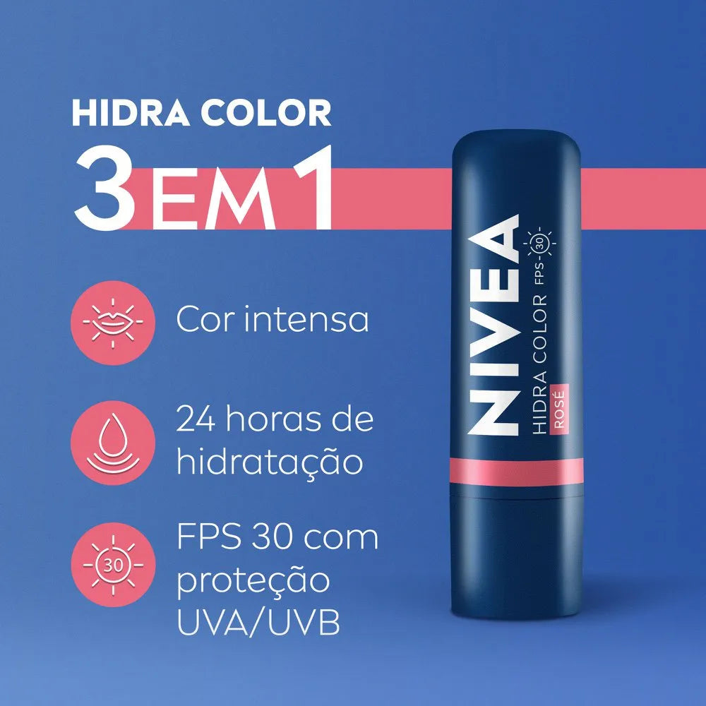 Hidratante Labial Nivea 2 Em 1 Hidra Color