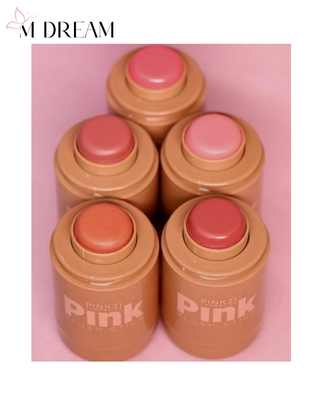 Blush Stick Pink21 – 3 em 1 com Efeito Matte Natural