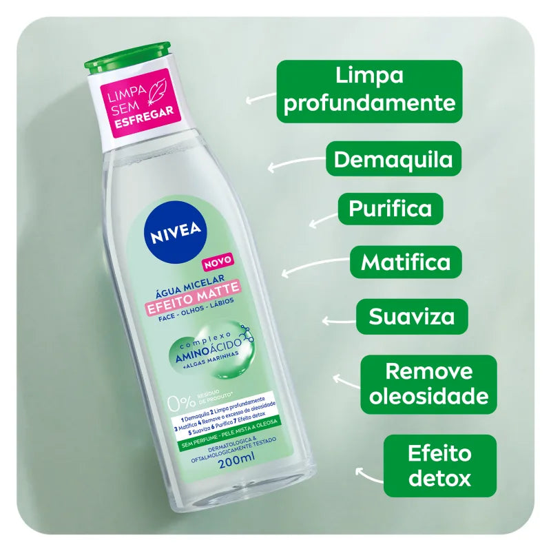 Água Micelar 7 em 1 Efeito Matte Remove Maquiagem -NIVEA
