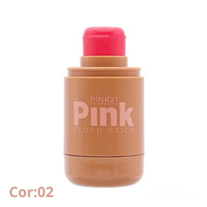 Blush Stick Pink21 – 3 em 1 com Efeito Matte Natural