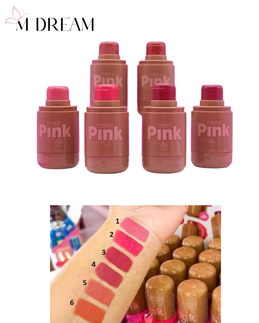 Blush Stick Pink21 – 3 em 1 com Efeito Matte Natural