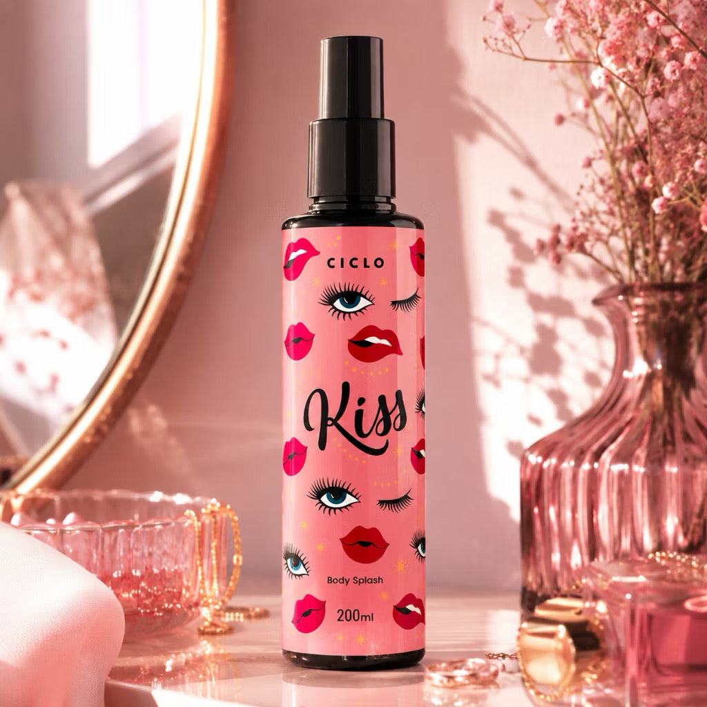 Body Splash Kiss 200ml - CICLO Fragrância Jovem, Delicada e Refrescante