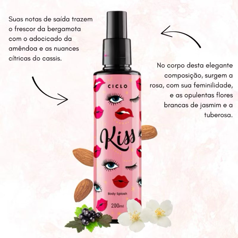 Body Splash Kiss 200ml - CICLO Fragrância Jovem, Delicada e Refrescante