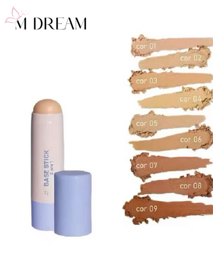 Base Stick 3 em 1 Miss Lary – Base, Corretivo e Contorno