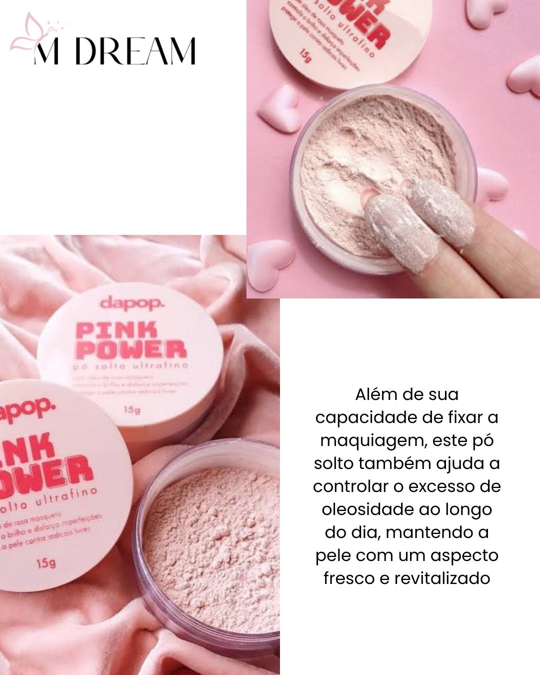 Pó Solto Ultrafino Pink Power Rosa Mosqueta – Dapop