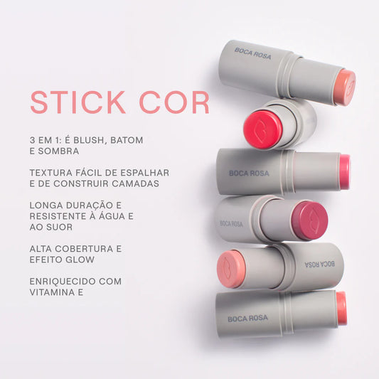 Stick Cor Multifuncional Boca Rosa
